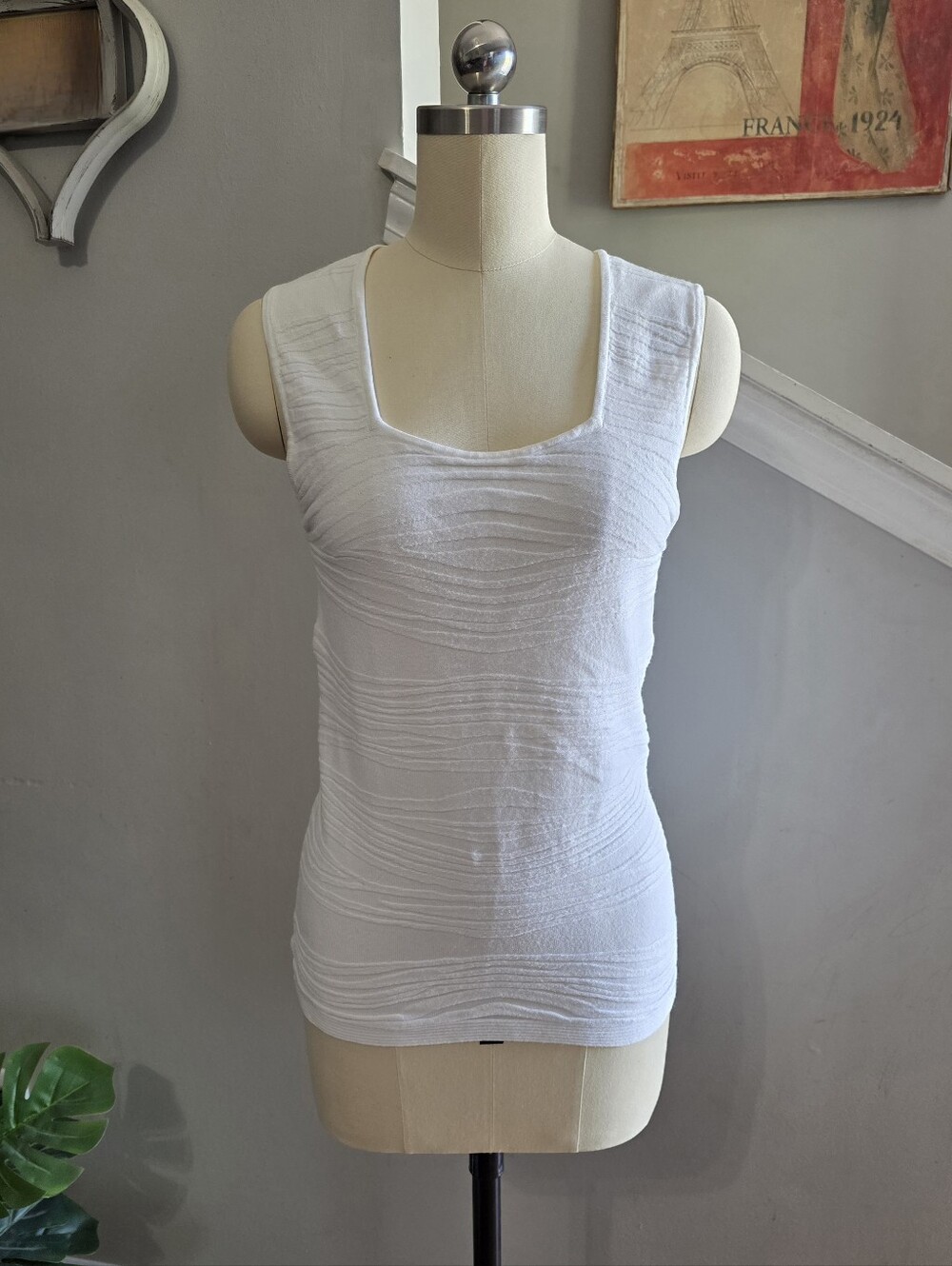 Venini Tank Top White Textured Size Medium